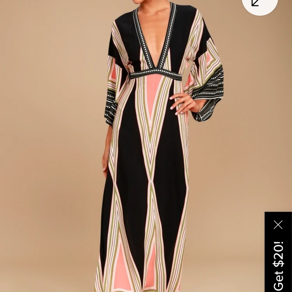 Elegant Black and Pink Maxi Dress